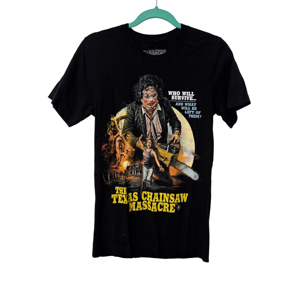 Fright-Rags Texas Chainsaw Massacre Leatherface Graphic T-Shirt Black‎ Small